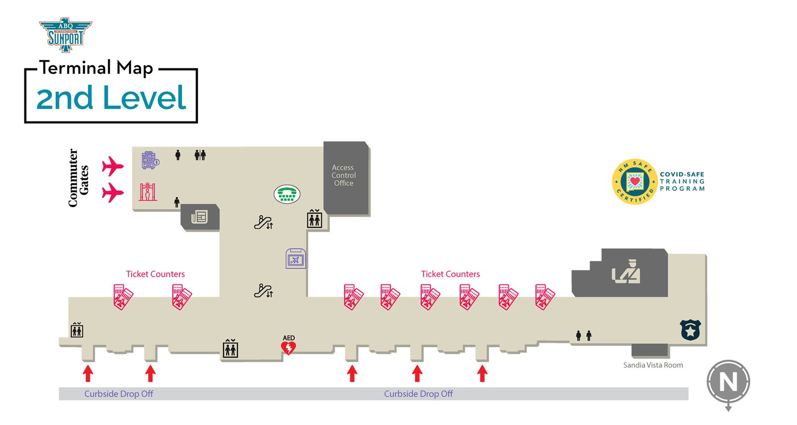 Albuquerque International Sunport (ABQ) terminal map