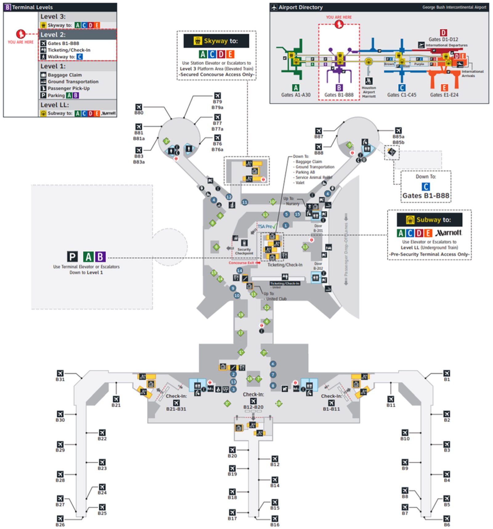 bush airport terminal b map
