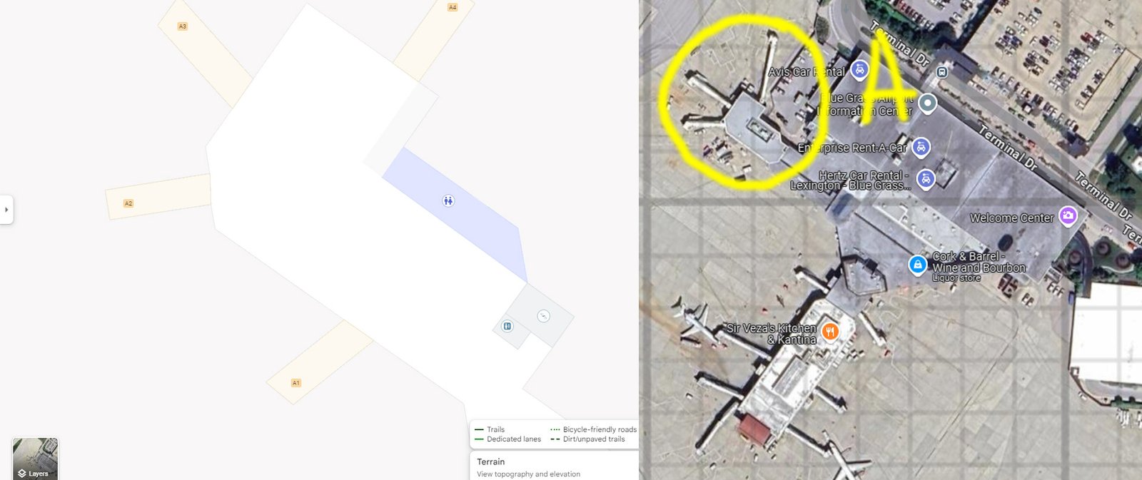 Concourse A map