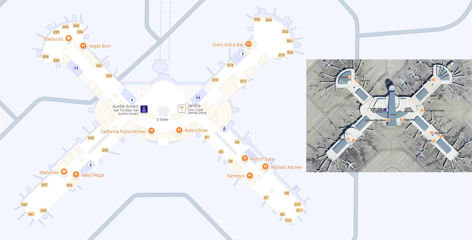 Concourse D las airport map