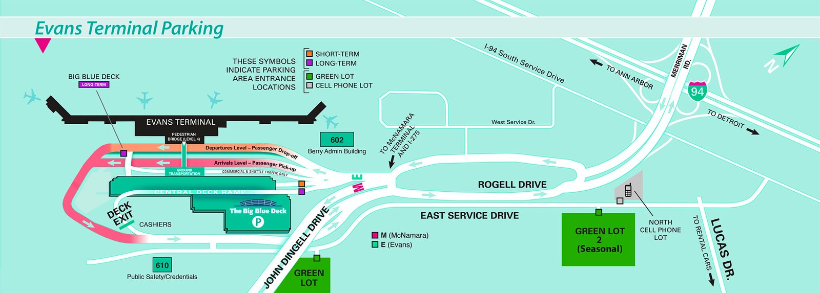 Detroit Metropolitan Airport map