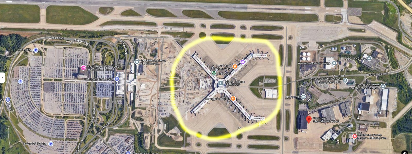 PIT airport map