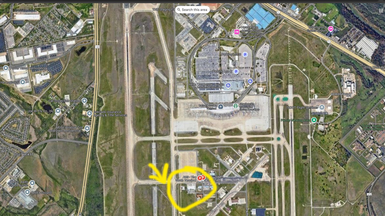 South Terminal map